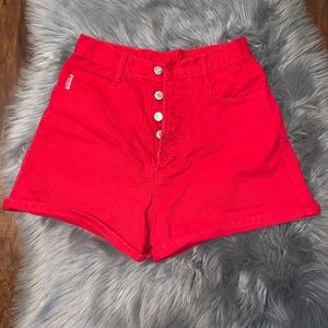 Bongo Red Jean Shorts